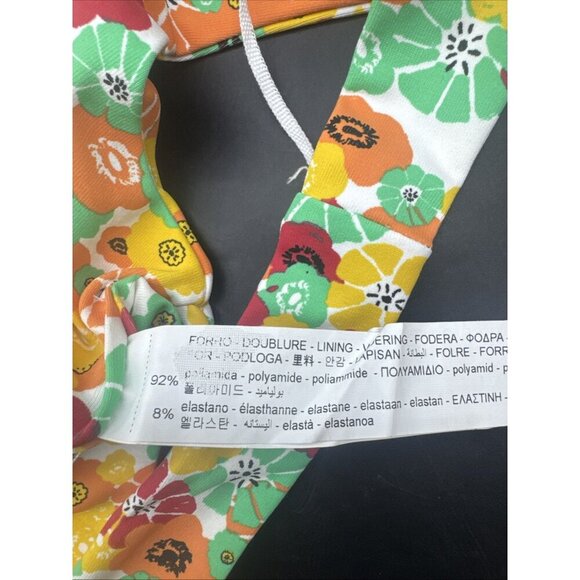 ZARA Women’s Colorful Retro Floral Cropped Top Bralette Sports Bra Sz L NEW - Picture 9 of 9